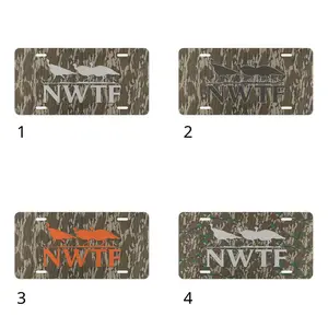Custom Hunter Camo, Hunting/Fishing Gifts Aluminum License Plate, Custom License Plate, Personalized Vanity Tag, Blank Aluminum Plate, 12*6 License Plate, US Standard Car Plate, Front License Plate 4 Pre-Drilled Holes