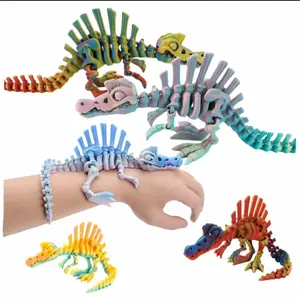 3D Printed Spinosaurus Dinosaur Action Figure, Dinosaur Design, Articulated Fidget Figurines, Multicolor Gift for Kids' Birthdays, Creative Home Decor, Christmas Present