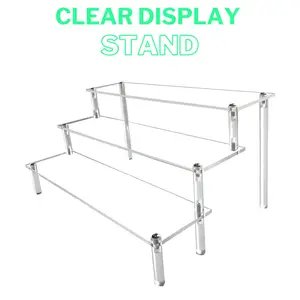 Acrylic Riser,Clear Display Risers Stand Perfume Organizer Cologne Acrylic Shelves 3 Tiered Cupcake Shelf