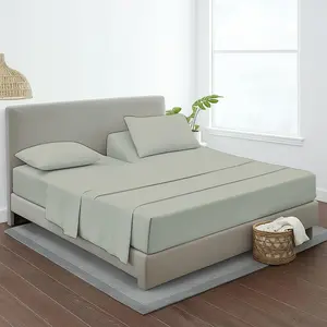 4 Flex Head King Sets for Adjustable Beds, 100% Certified Giza Top Split King 34 Inch Down fits 16" deep Mattress, Silver Grey