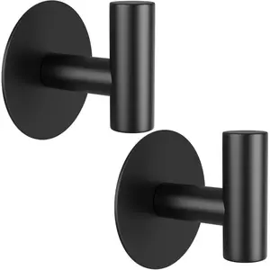 Self-Adhesive Coat Hooks, Stainless Steel Heavy Duty Wall Hooks, Towel Hooks for Hanging Robes, Aprons, Coats and Hats in Bathrooms,Kitchens and Hotels
