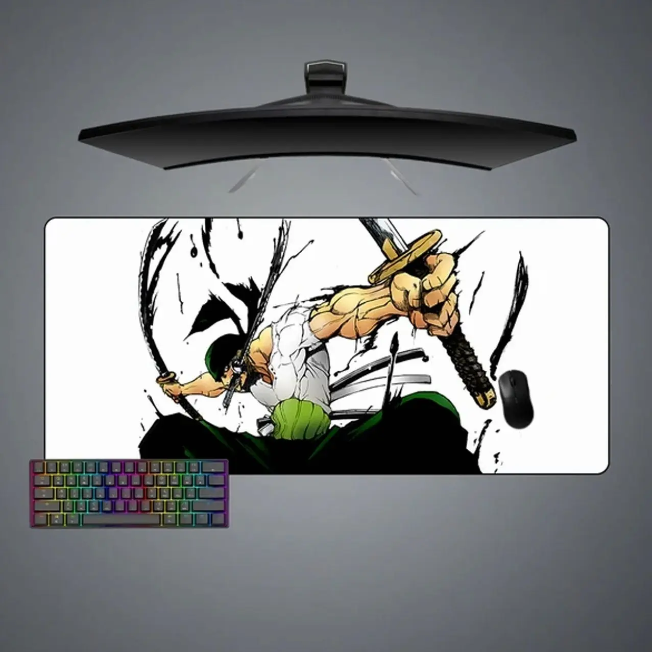 Roronoa Zoro Swords Design Gaming Mouse Pad, Computer Desk Mat