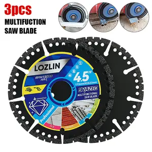 LOZLIN 4.5"1PCS/3PCS Angle Grinder Blade - Multi-Material Cutting Disc/Saw Blade/Cutting Tool for Metal, Tile, Stone, Plastic, Iron, Marble Diamond Ceramic Grinding
