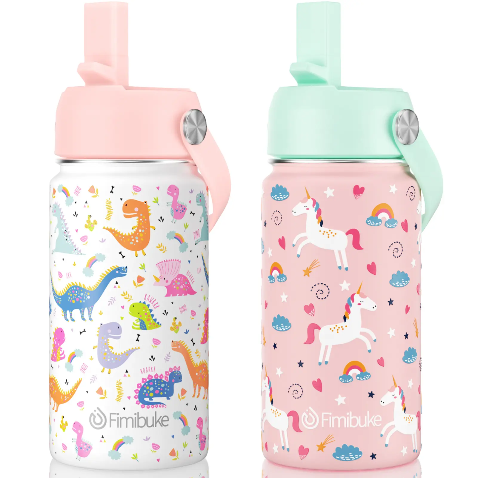 A11.2PCS of 14OZ Unicorn&White Dinosaur