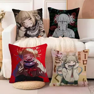 H-Himiko T-Toga Pillow Case Soft short plush cushion cover with festive Christmas print breathable fabric and an invisible zipper adds warm cozy holiday vibes perfect for winter home décor