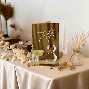 Acrylic Square Seat Cards, Luxurious Romantic Wedding Seating Tags, Party Banquet Birthday Festival Table Identifiers