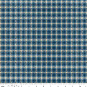 Fabric Riley Blake Blue Scout Plaid-Venture Club by the Quarter Yard C17042-BLUE