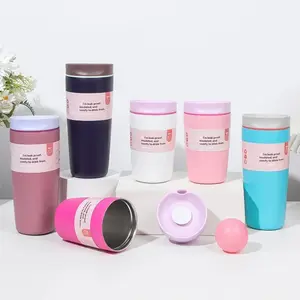 Vacuum Insulated Stainless Steel Coffee Tumbler, Reusable Iced Coffee Cup, Hot Coffee Travel Mug, BPA Free 20 oz, Drinkware, Simple Small Portable Travel Cup, Durable & Stylish Design, Coffee Travel Mugs Leakproof Accessories