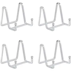 Plate Stands for Display Small - 3 Inch Iron Easel Holders for Decorative Plates, Picture Frames, Photos, Table Art -  - 4 Pack