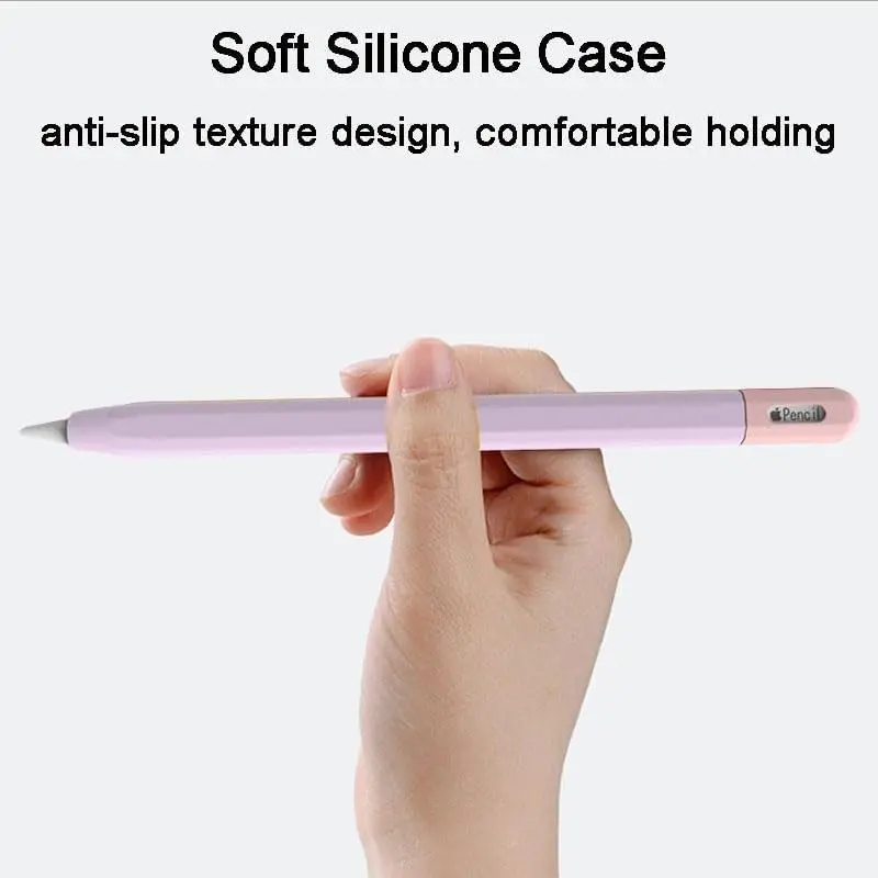 Silicone Colorful Touch Stylus Pen Case for Apple Pencil Gen 1 & 2, Anti-Slip Design, Grip, Durable Protection and Stylish, Writing Support, Comfortable Top