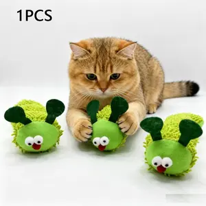 Cat Toy Cartoon Caterpillar Pillow Pet Cat Interactive Self-Entertainment Toy, Cute Plush Cushion for Cats, Fun Playtime Accessory