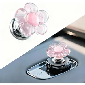 Push to Start Button Cover for , Bling  Rhinestone Flower Design Engine Start Stop Cover, Light  Transparent   Accessories & Decor for Women Girls