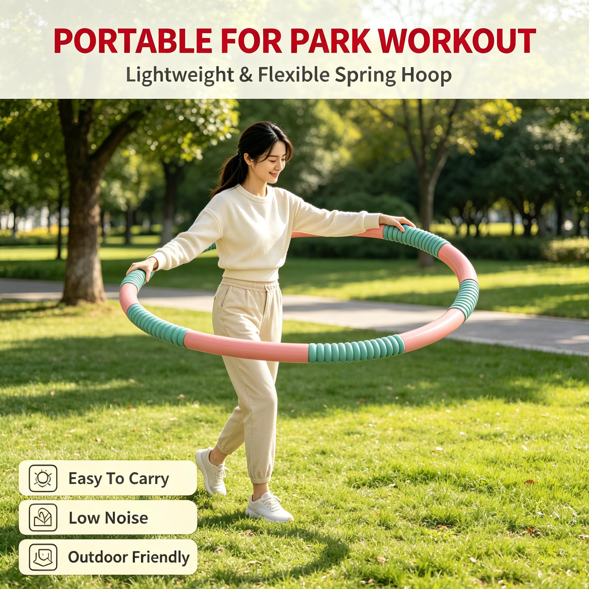 Portable Lightweight Easy-Carry Flexible Spring Hula Hoop for Adult Use - Outdoor Fitness, Home Core Exercise