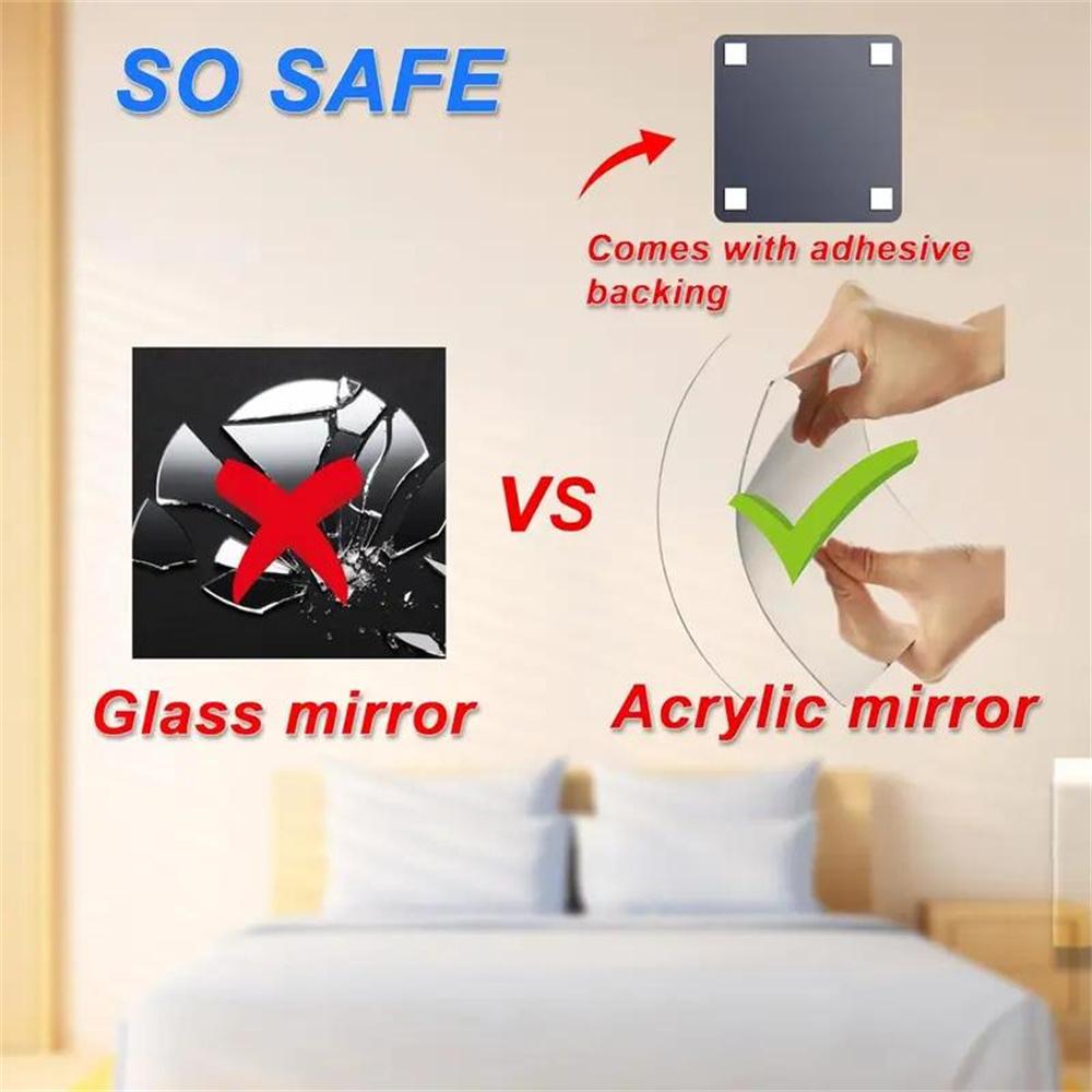 Acrylic Mirror Wall Tiles,11.82*15.72in,Self-Adhesive Flexible Frameless Design,Easy Installation,Perfect for Indoor Decoration,Bathroom Gym Yoga Studio Use.cool stuff for your bedroom