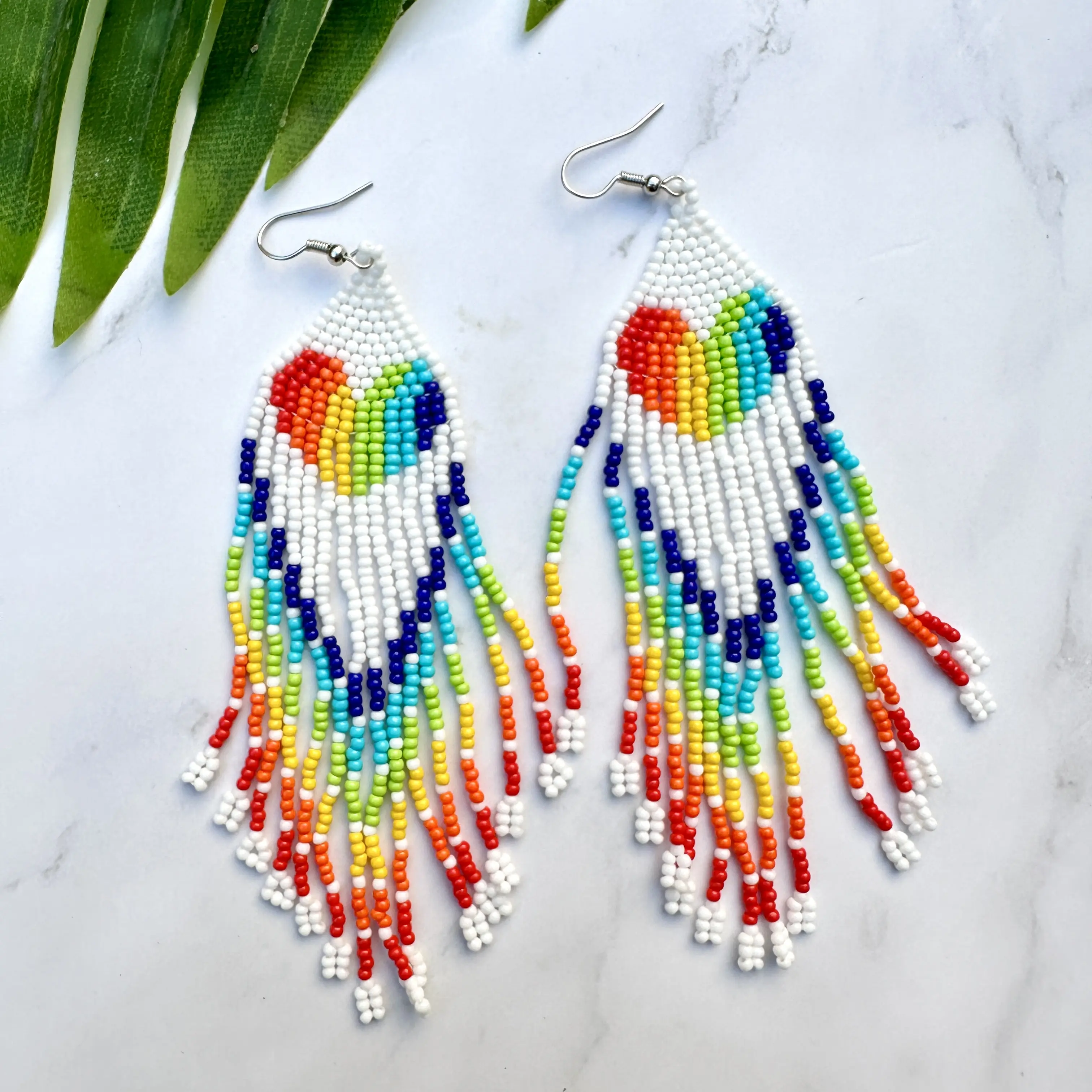 Handmade Colorful Rainbow Beading Earring lgbtq