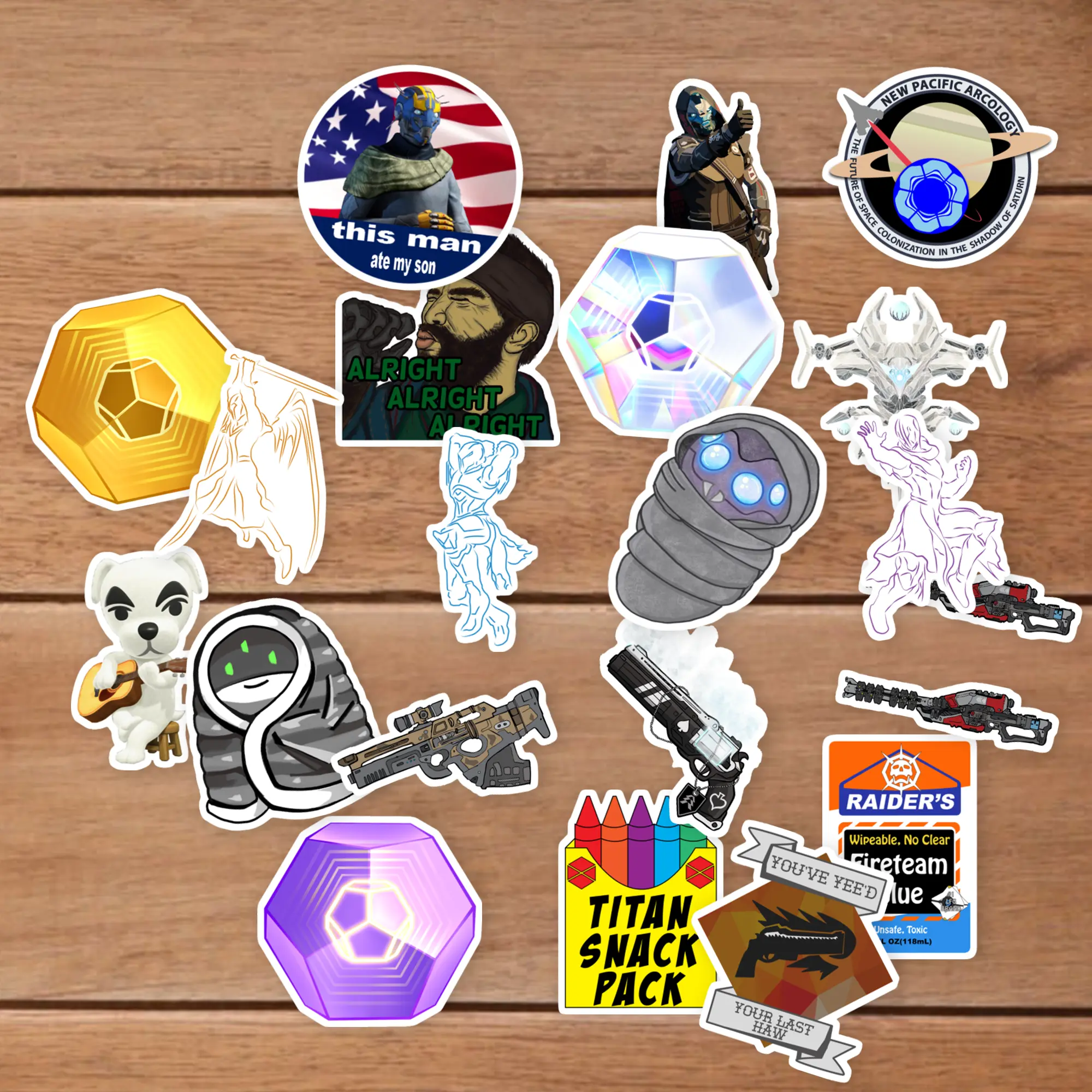 20 PCS Stickers Pack Destiny Aesthetic 2 Laptop Vinyl Colorful Waterproof Bike Bumper Car Luggage Skateboard Water Bottle Guitar