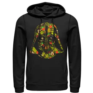 Men's Star Wars Hawaiian Print Darth Vader Helmet Pull Over Hoodie