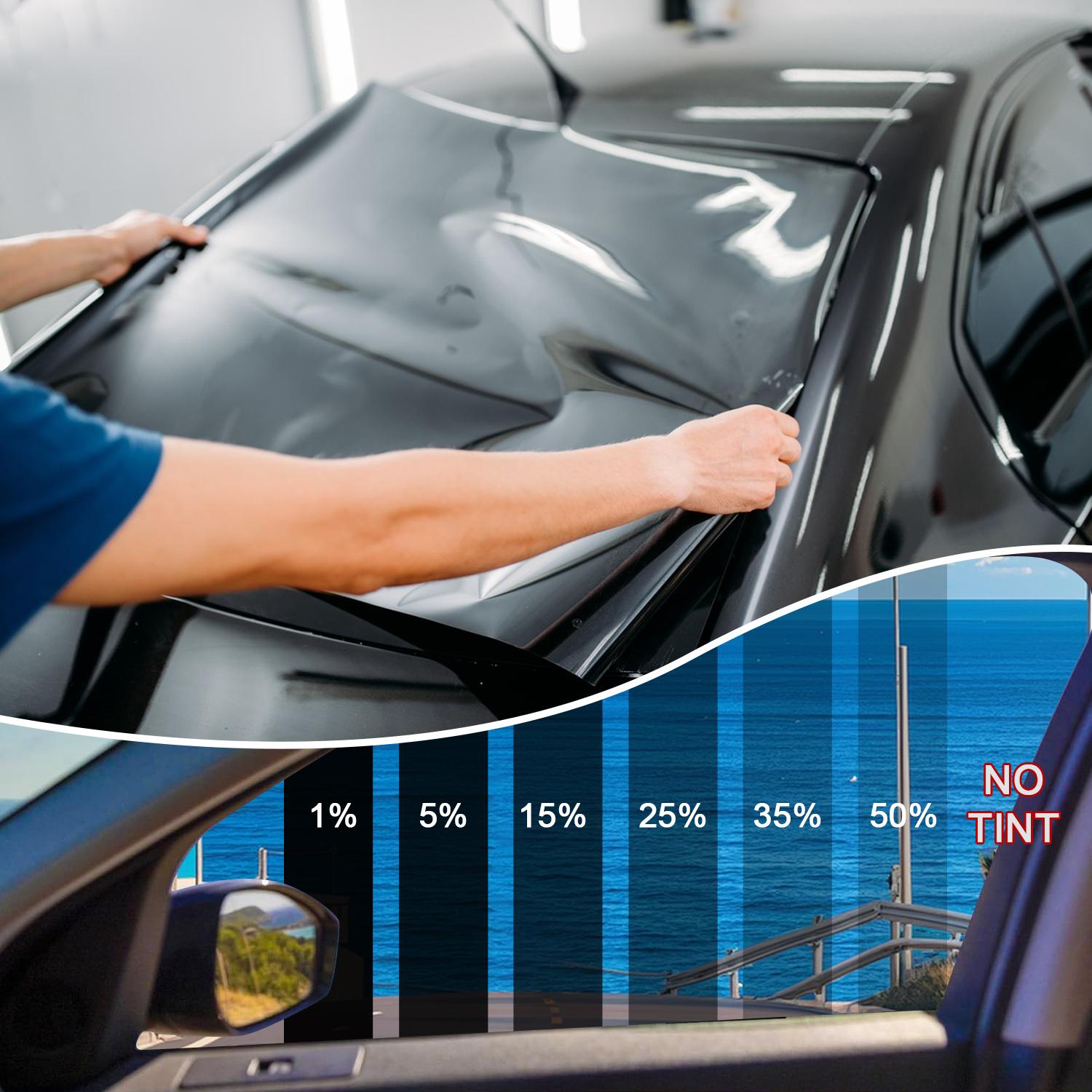 Car Window Tint Film,20in*19.6ft Roll,UV Protection,Heat Insulation,1%-50% VLT Options,Sunroof Compatible,Easy Install with Tools,Universal Fit