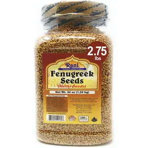 Rani Fenugreek (Methi) Seeds Whole 44oz (2.75lbs) 1.24kg PET Jar, Trigonella foenum graecum ~ All Natural | Vegan | Gluten Friendly | Non-GMO