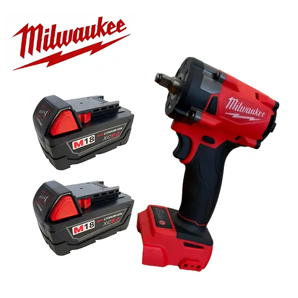 Milwaukee 3/8" Square Drive Compact Brushless Impact Wrench Kit - 300Nm High Torque, 4-Speed Setting, Fast Bolt Removal, Dual-Purpose Cordless Tool, Lithium-Ion Batteries, Brushless Power Tool for Mechanics, Tight Spaces