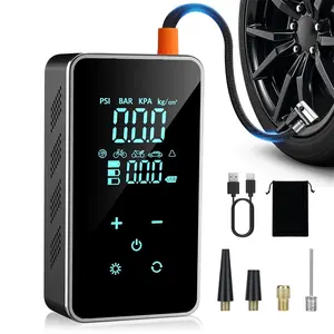Portable Air Compressor with Automatic Shutoff, 150 Psi Wireless Design for Car Motorcycle Bike Ball, Touchscreen Display, Digital Tire Inflator