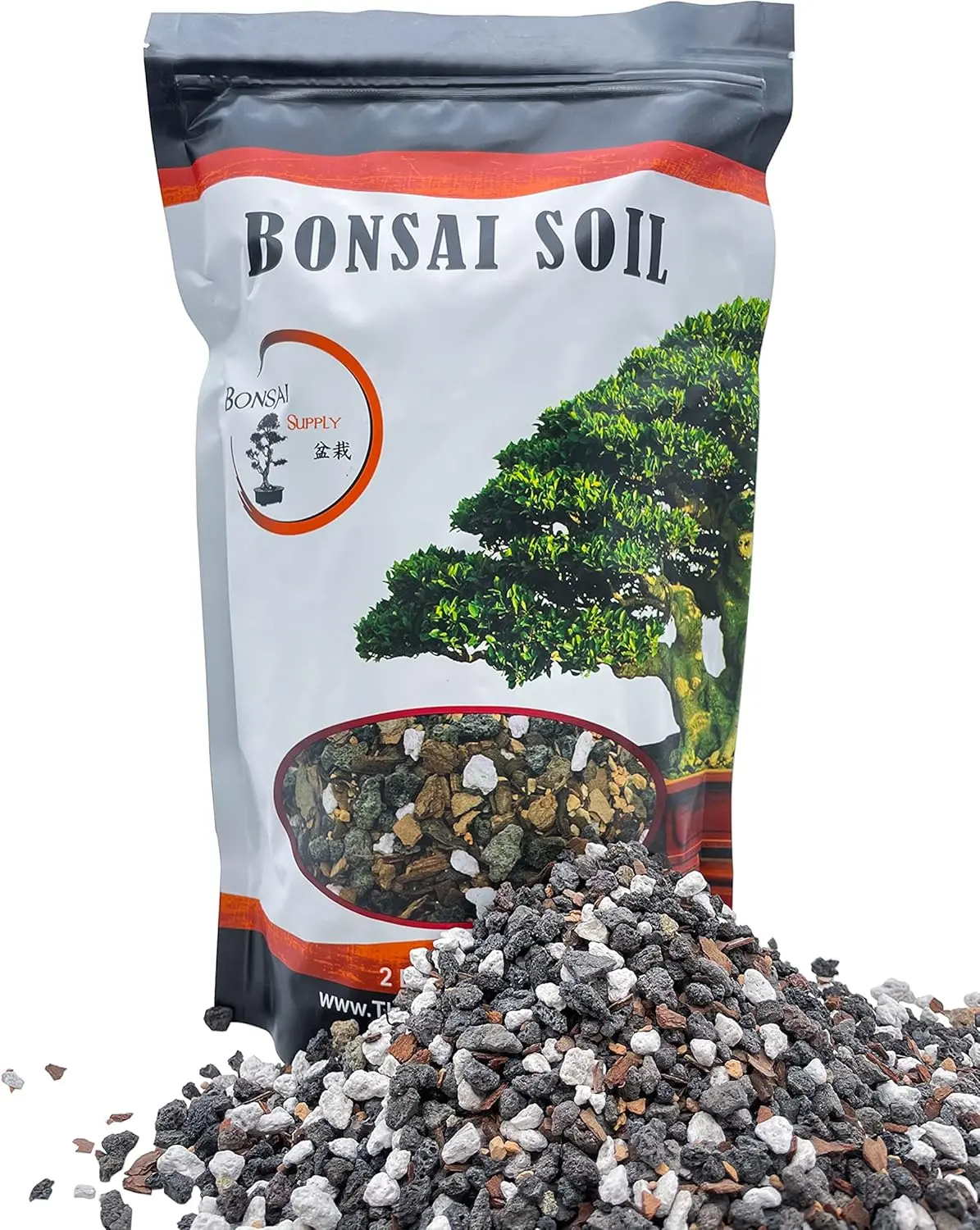 Bonsai Soil Purpose Mix | Fast Draining Pre Blend Plant Pumice, Lava, Calcined Clay, and Pine Bark ● Potting Mixed Plant Mixture by The Bonsai Supply (2 Quart Bag)