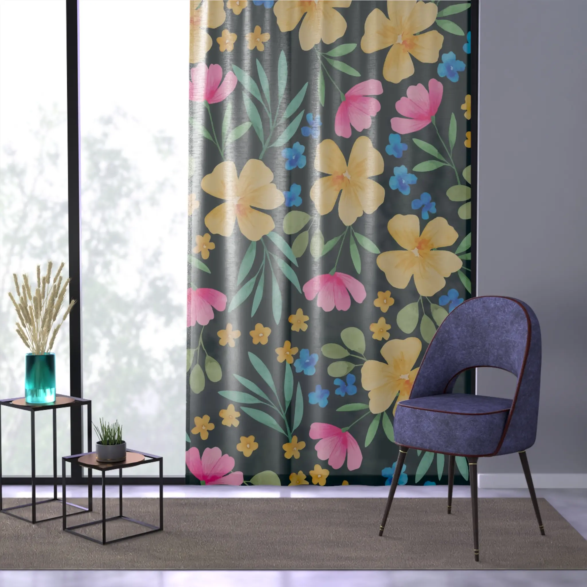 Custom Photo Window Curtain - 100% Polyester, One-Sided Print, 50" x 84"