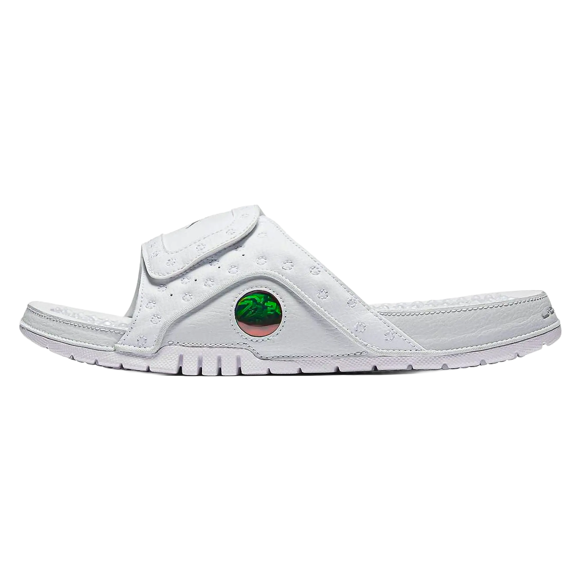 Air Jordan Hydro 13 Retro Slides "WHITE / METALLIC SILVER / OFF WHITE" 684915 100