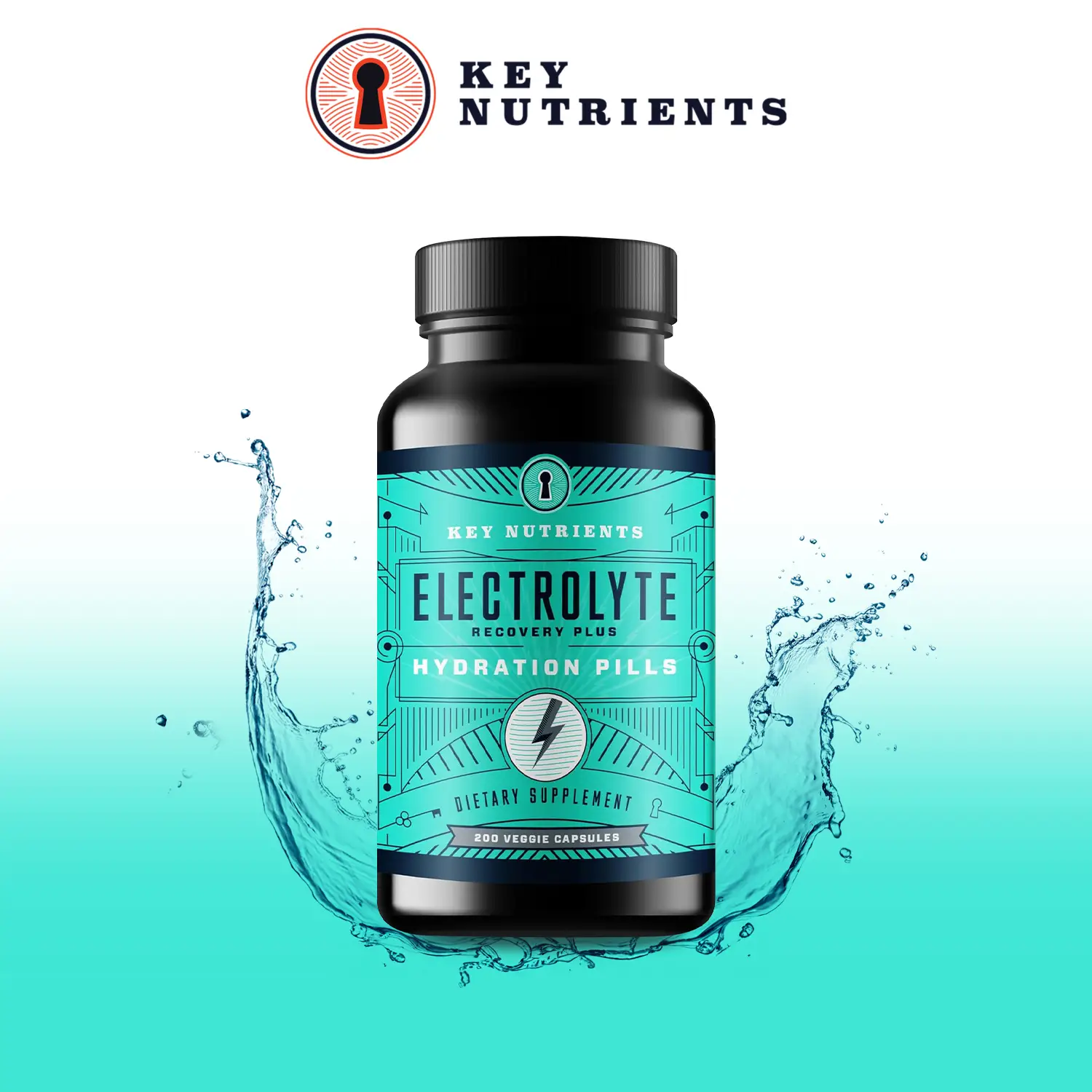 Key Nutrients - Electrolyte Salt Tablets - Keto Electrolytes Replacement Pills - 200 Capsules for Rehydration, Exercise, Hiking Essentials, Sports Rec