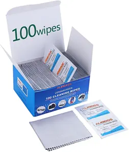 Pre-Moistened Lens Wipes Screen Wipes for Glasses, Camera,Tablets, Smartphone, Screens and Other Delicate Surfaces,Pack of 100
