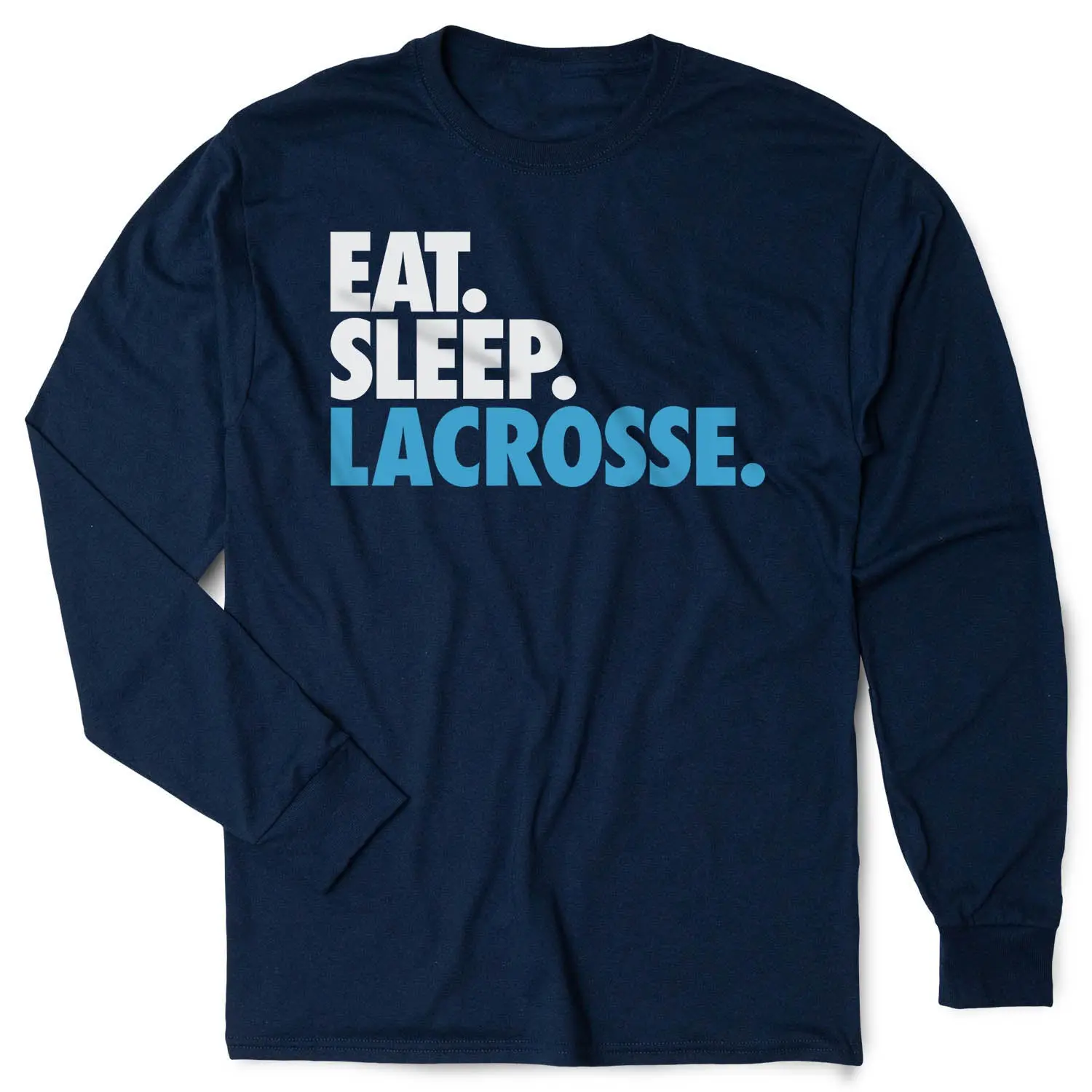 Lacrosse Long Sleeve T-Shirt with Bold Eat Sleep Lacrosse Graphic Print - Casual Sportswear and Athletic Apparel, Ideal Gift Idea for Players, Bold Print