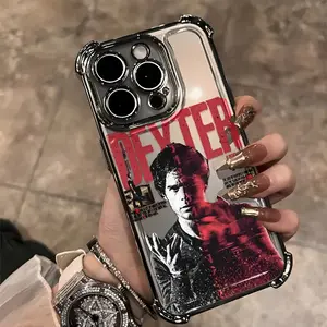 Phone Case with Design from the Popular Show Dexter: Two-Tone Mystical Poster Ideal for iPhone 17 16 15 14 13 12 11 PRO MAX PLUS AIR and 16E AIR XR XS MAX 7 8 Plus Series. Transparent and Soft Shockproof Case.