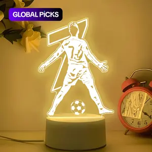 Acrylic Night Light, Creative Football Theme, USB Powered, Button Control, Modern Design, Perfect Gift for Football Fans, Durable Plastic Body