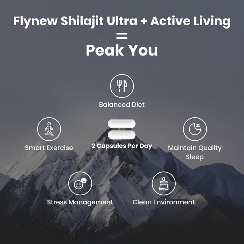 Premium FLYNEW Vitamin Optimal Potencyi Shilajit Ultra Adaptogen Energy Stamina lmmuneAntioxidants Made in USA 60 Capsules Healthcare Organic Fitness Supplement DietaryNatural hmb supplement Edible creatine monohydrate protein