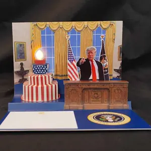 Patriotic Pop-Up Birthday Card with Lights & Sound - Customizable Voice Recording, Plays "Happy Birthday" - Gift for Him, Her, Dad, Mom, Husband, Wife