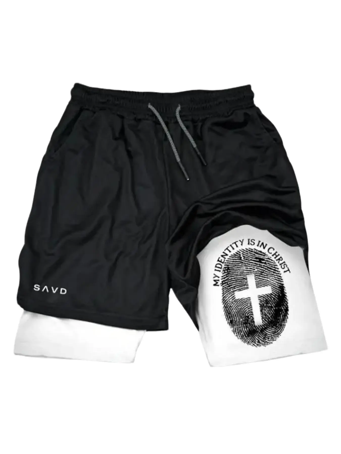 THE CROSS Performance Shorts Summer Double Layer Beach Pants Fitness Training Pant Sports