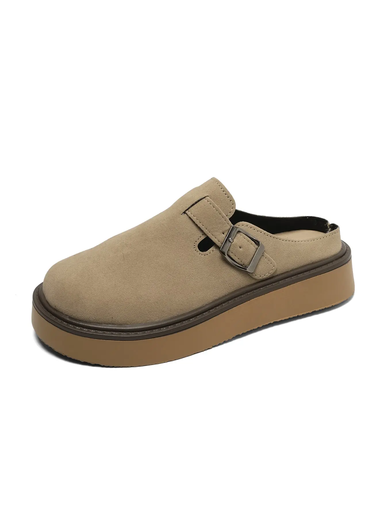 New Thick Sole Versatile Maroon Color Comfortable Slip-On Outdoor Slippers with Buckle, Home Wear, House Slippers, Half-Drag Footwear, Slipper Shoes