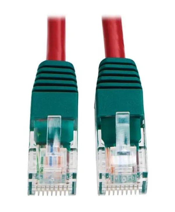 Tripp Lite TRL-N010-010-RD 10 ft Cat5e 350MHz Molded Crossover Patch Cable - Red, PVC Jacket, ETL Certified, 4-Pair Stranded, ISO/IEC 11801, Integral Strain Relief, 2 Standard RJ45 Male Connectors, Snagless Tabs, PC Support