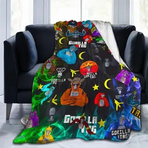 Game Gorilla Anime Tag Throw Blanket Flannel Blankets Warm Soft Air Conditioner Quilt for Bed Sofa Couch Camping for All Seasons