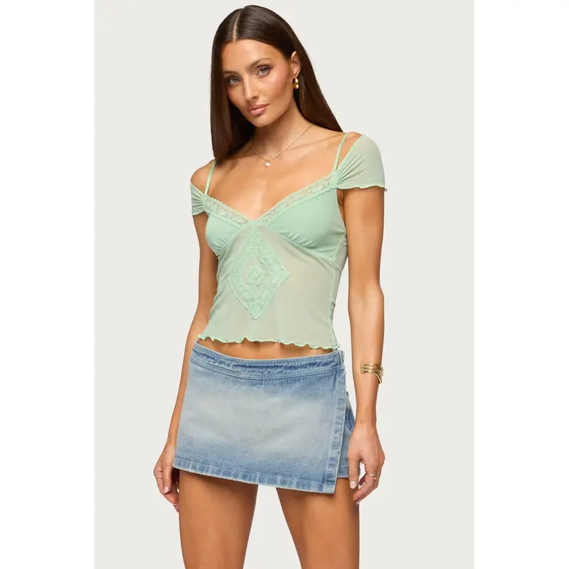 sheer tie top - TikTok Shop