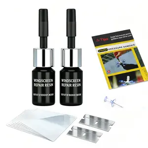 Windshield Repair Kit, Car Windshield Crack Repair Kit, 2 Bottles Glass Repair Liquid, Fix Bullseye & Star Cracks