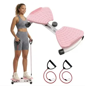 Waist Twist Board with Dual Resistance Bands, Non-Slip Silent Waist Twister for Core Training, Ab Workout, Balance Exercise and Full Body Home Fitness Equipment.Waist Twister Waist Twist Board Core Trainer Ab Trainer Standing Ab Machine