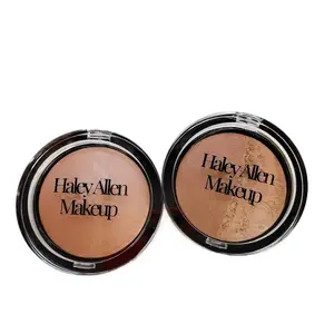 Haley Allen Makeup Bronzers - Champagne Glow & Bronzed Goddess Shades - Lighter Compact & Darker Side, Perfect for Summer Glow and Sculpted Cheeks