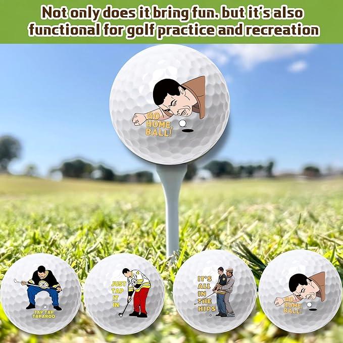 4 Pcs Funny Golf Balls for Men Adult Humor, Novelty Golf Practice Balls, Unique Golfer Gag Gift Set for Dad Husband Boyfriend, Funny Golf Gifts for Coworkers Golf Lovers