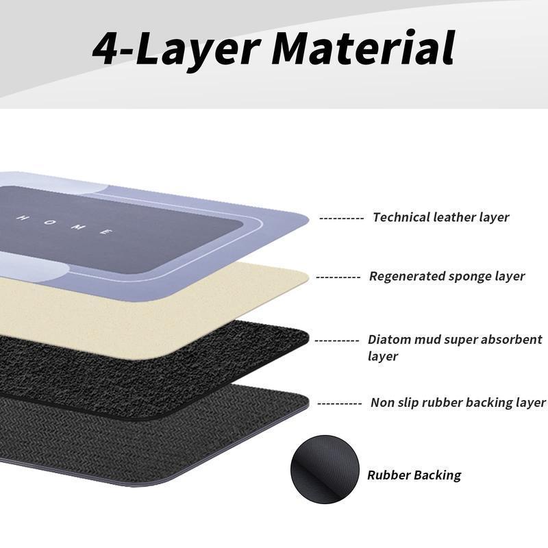 Bathroom Toilet Mat, 1/3pcs Non-slip Bathroom Floor Mat, Diatomite Bathroom Mat, Room Decor Water Absorbent Interior Rug for Bathroom Living Room Kitchen Laundry Bathroom Home Decor, Drying Doormat, Bathroom Accessories, Household Items, Home Goods