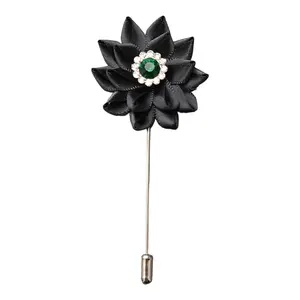 Flower Luxurious Lapel Pin Black