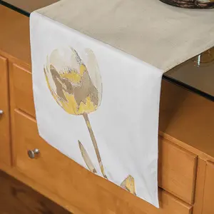 Tan Modern Tulip 54" Table Runner
