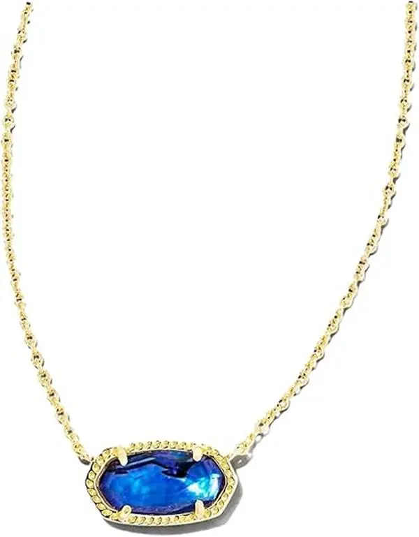 Kendra Scott Elisa Birthstone Necklace Gold Navy Abalone 9608800089