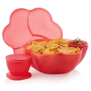 Tupperware Chip 'N Dip Bowl Set - Serving Tableware with Stylish Lid & Lightweight Design for Parties & Dinners
