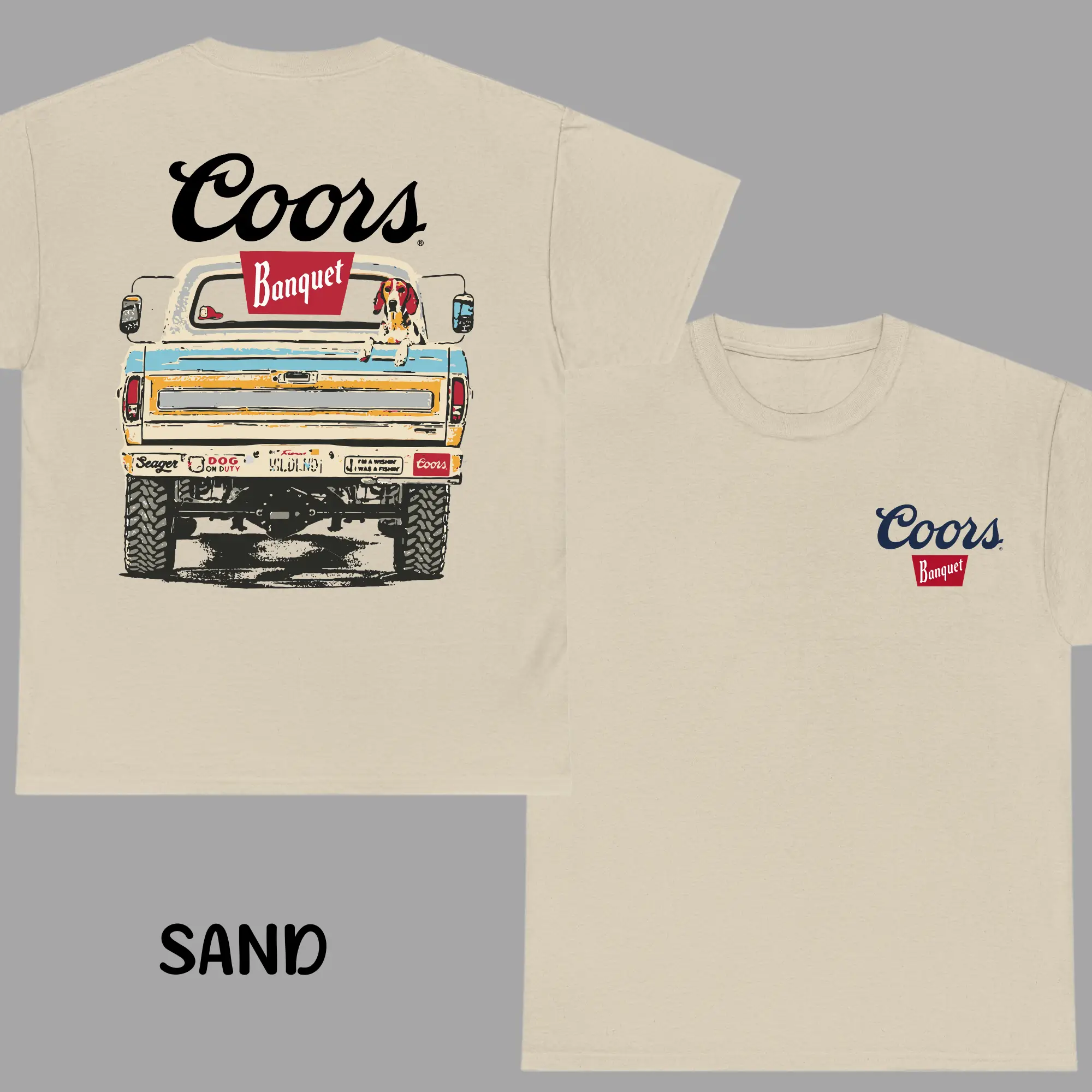 Vintage Coors Banquet Truck Tshirt, Men's Graphic Tees, Western Style, Casual Cotton Shortsleeve, Retro Beer Lover Gift For Men, Menswear Top